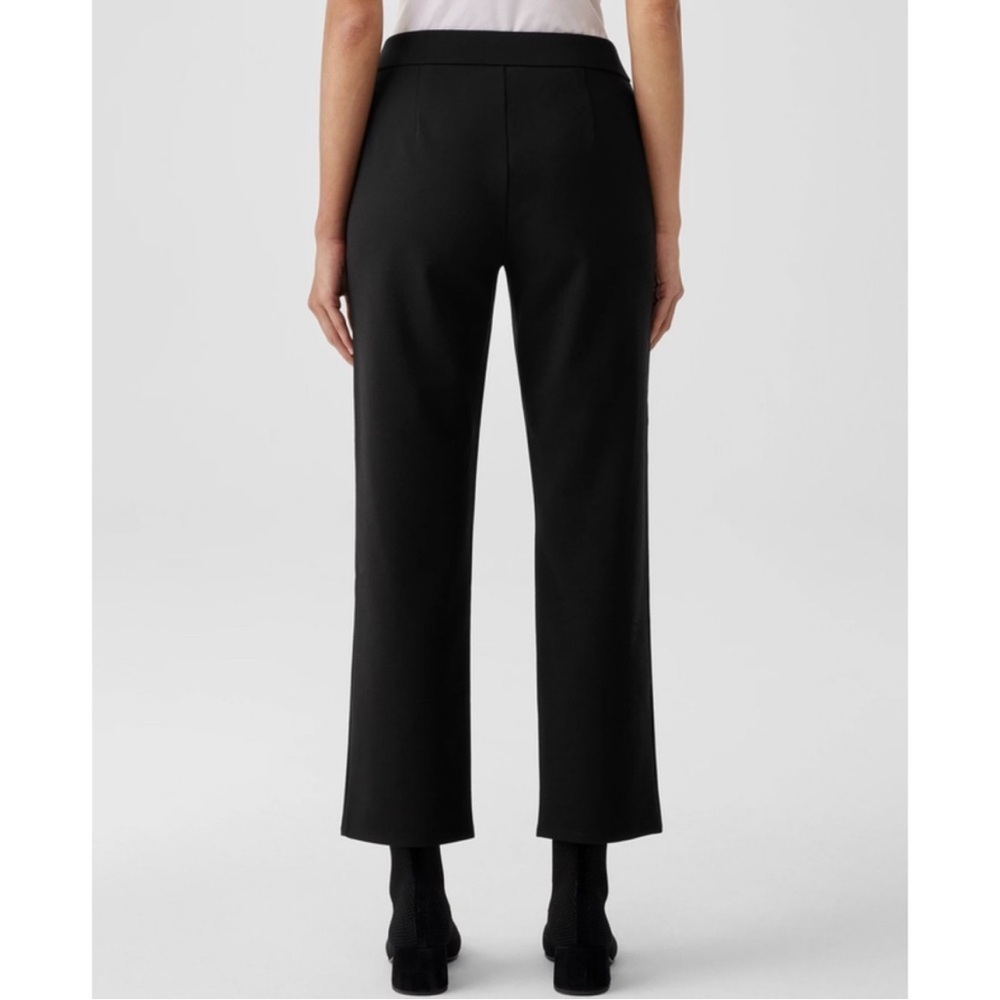 Eileen Fisher Black Cropped Straight Leg Pants - Picture 2 of 7